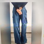 Good Luck Gem  Satin High Rise Wide Leg Cargo Pants Size L Photo 1