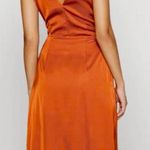 Abercrombie & Fitch Cinch Front Satin Sleeveless Midi Dress in Paprika Large NEW Photo 1