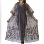 Randi & Will Pirouette Dress Mink Sheer Fantasy Hand Embroidered Chenille Fawn Brown Photo 0