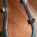 Multi Color Austrian Crystal Stainless Steel Five Heart Station Necklace Photo 9