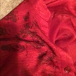 Maggie Barnes Maggie Barns red button down blouse textured fall 0x silky Photo 4