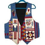 Vintage Handmade Patriotic American USA Quilted Vest Size undefined Photo 0
