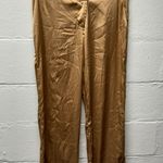 Princess Polly Gold Satin Flowy Pants Photo 0