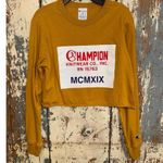 Champion Urban Outfitters   Heritage Long Sleeve Cropped Tee Mustard Yellow XS Photo 2