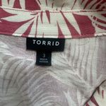 Torrid Size 3 Tropical Palm Print Button-Up Shirt Dress Summer Beach Vacation Photo 4