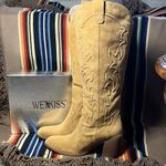 wetkiss Cowboy Boots for Women Knee High Chunky Heel Size 10 Tan Photo 2