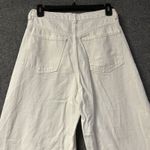 ZARA  Jeans Womens 4 White Denim Light Wash 5 Pockets Frayed Hem Wide Leg Comfort Photo 7