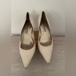 St. John Vintage Cream ’s Leather Wood Heel Pumps High Heels Size 8 READ Photo 4