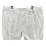 Old Navy Linen Crop Pant Women 2XL Bright White Pull On Elastic Waist Summer NEW Photo 3