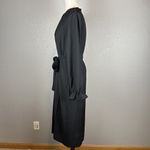 J.Crew Women Drapey Shirt Dress Size M Black Satin-back Crepe Button Long Sleeve Photo 3
