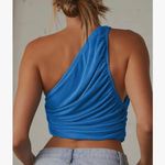 Amazon One Shoulder Royal Blue Crop Top Photo 1