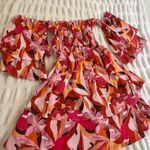 Forever 21  Strapless Floral Dress - Red, orange and Pink Photo 4