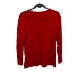 Banana Republic  Red Sweater Extra Fine Merino Crew Neck Petite Medium Holiday Photo 4