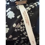 Free People  Black White Floral Print Boho Dress Size 2 Ruffle Bell Sleeve Photo 8