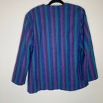 Vintage Striped Turquoise Purple Blue Wool Blazer Medium? Photo 5