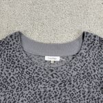 Calvin Klein  Womens Leopard Sweater M Gray Black Knit Scoop Neck Pullover Cozy Photo 9