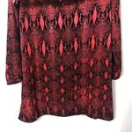 BB Dakota  Red & Black Ikat Snake Print Long Sleeve Shift Dress XS Photo 7