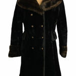 Vintage Laska Career originals faux fur Teddy coat Black Size M Photo 0