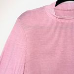 American Eagle Soft & Sexy Rib Pink Mock Neck Long Sleeve Top Photo 2