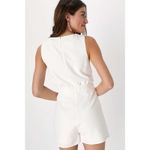 Lulus NWT  Rooftop Bar White Sleeveless Faux-Wrap Belted Skort Romper Chic Size S Photo 2