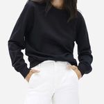 Everlane  Unisex French Terry Crew Sweatshirt Black Size XXXS Sweater Oversized Photo 0