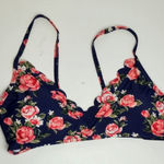 Cupshe  NAVY ROSE FLORAL RUFFLE SW8M BIKINI TOP MEDIUM Photo 0