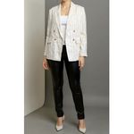 Banana Republic Double-Breasted Linen Blazer, Ivory & Navy Stripe, 20 (US) Photo 4