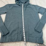 lululemon athletica Wool Lightweight Hoodie Sweater Cardigan Thumbholes Size 10 Blue Photo 3