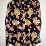 Gap women’s vintage Navy Floral print Shirt 100% cotton size Small Photo 0