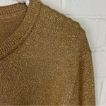 Charter Club  Gold Metallic Thread Knit Cardigan Sweater Size L Photo 4