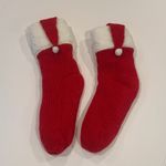 Women’s Red and White Santa or Elf Winter Christmas Holiday Slipper Socks O/S Photo 1