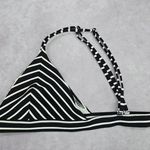 SheIn Black White Stripe Triangle Adjustable Hook Bikini Top Swimwear Medium Photo 6
