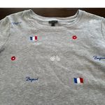 Talbots Embroidered Pullover Sweatshirt French Icons Whimsical Cotton Size Small Photo 5
