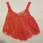 Debut  Knitted Crochet Orange Sleeveless Tank Top - Large Photo 0