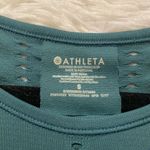 Athleta  Footless Seamless Long Sleeve Shirt in Lagoon Teal Small Photo 6