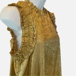 TCEC Metallic Gold  Mini Cocktail Dress With Ruffles Women's Size Large Photo 2