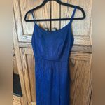 B Darlin  Womens Juniors Blue Sparkle Leg Slit Evening Gown Dress‎ SIZE 3/4 Photo 2