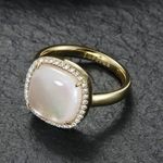 Jupiter Women's Natural Gemstone Mother of Pearl Ring Gold Size 6 Photo 2