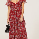 Sachin + Babi Kara maxi dress smock flutter sleeves floral length size 12 Photo 0