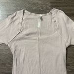 Free People Angie Fitted Square Neckline Long Sleeve Top Size S Dusty Pink Photo 3