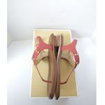 Michael Kors New!  Women's MK Plate Thong Leather Sandals Shoes Terracotta Size 7 Photo 6