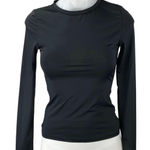 Princess Polly  Women's Black Crewneck Long Sleeve Slim Tee T-shirt Top Size 4 Photo 0