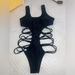 Black Cutout Strappy Bikini Photo 2