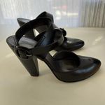 CoSTUME NATIONAL HTF Black Leather Ankle Cuff Strap Pump Heels Pointed Toe 36.5 Size 6 Photo 4