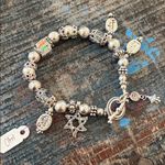 Swarovski crystal NWT Faith Love Hope bracelet Sterling, Star of David Silver Photo 2