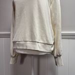 Nation Ltd  Long Sleeve Pullover Sweatshirt Top Mock Neck Ivory White Small S Photo 5