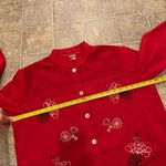 Tudor Court By Haband Embroidered Red Fleece Size M Photo 7
