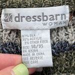 Dress Barn Vintage Woman Silk Woven Striped Green Sweater Size 14/16 XL Photo 3