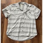 L.L. Bean Women’s Vented Button Down‎ Hiking Fishing Shirt Size XL Striped Gray Photo 1