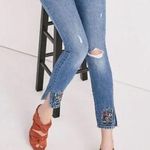Lucky Brand Ava Mid-Rise Skinny Jeans with Tropical Floral Embroidering Size 00 Photo 0